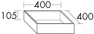 Burgbad Mineralguss-Aufsatz-Waschtisch 40 x 10,5 x 40 cm