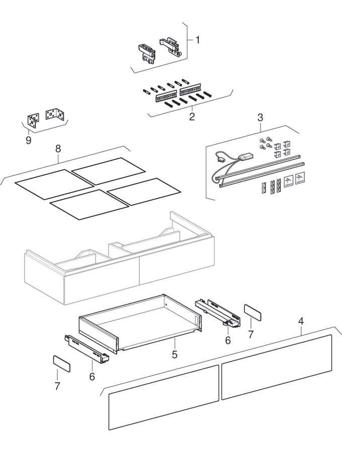 Artikelbild 6 des Artikels „Geberit Waschtisch-Unterschrank Xeno2 117,4x22x46,2cm, m 2 Laden, matt/greige matt/greige“