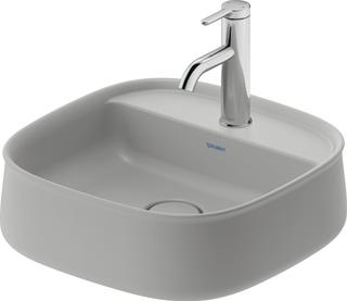 Duravit Aufsatzbecken Zencha 42x42cm, m L, HLB, o Ü, gs, g s-matt, WG
