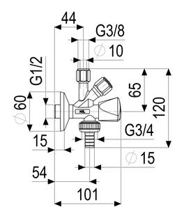 Schlösser Eckventil DN 10, 3/8", lang, verchromt