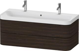 Duravit Möbelwaschtisch Happy D.2 Plus 117,5x49cm, 2 Schubk., Nussb gebürstet