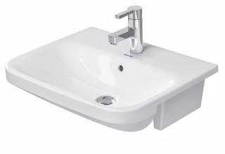 Duravit Halbeinbau-Waschtisch DuraStyle 55x45,5cm, EB v ob, m HL, ÜL, HLB, we WG
