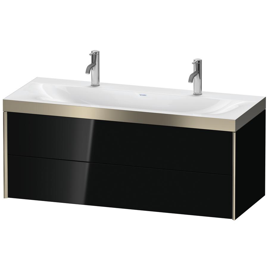 Artikelbild 1 des Artikels „Duravit WT-Unterschrank c-bonded XViu 120x48cm, 2 La, 1 HL, C m, R P, sw hgl Rahmen P | schwarz Hochglanz“