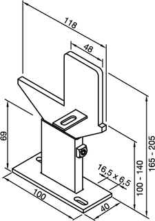 Zehnder Fußkonsole FMORV 14M ZRV 323, 323/1, Sonderfarbe