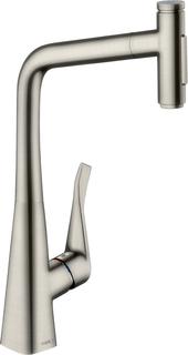 hansgrohe SPT-EHM 320 Metris Select M71 mit Ausziehbrause, 2jet, Edelstahl-Optik