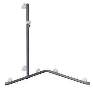 HEWI Duschhandlauf System 800 K 1110mm, Hlt, Stütz. u Roset. we, se-ge