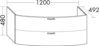 Burgbad Waschtischunterschrank Diago 120x48x49,2cm, we hgl, 1 Ausz/Lade