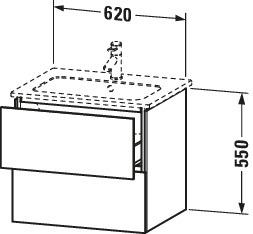 Artikelbild 6 des Artikels „DU Waschtischunterbau wandh. L-Cube LC6240 Nussbaum 481x620x550mm 2Sk. “