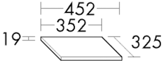 Burgbad Abdeckplatte sys30 35,2x1,9x32,5cm, Aqua