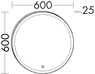 Burgbad Leuchtspiegel Accura 60x60x2,5cm, rd, uml. LED-Beltg., lack.