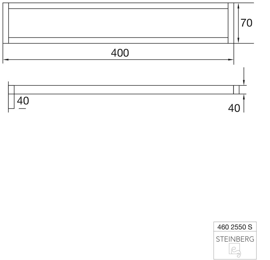 Artikelbild 2 des Artikels „Steinberg Handtuchhalter Serie 460 Ausladung 400mm, Messing, Matt Black Matt Black“