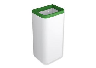 HEWI Papierabfallbehälter 477 341x655x261mm, Korp signalweiß, maigrün