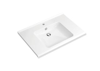 HEWI Mineralguss-Waschtisch SForm 85x55cm, modul, m Ros., we, mit Hahnloch