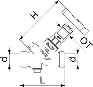 FORMAT Tec Rotguss-KFR-Ventil 1 1/2", nichtsteigend, mit 2 Stopfen, AG