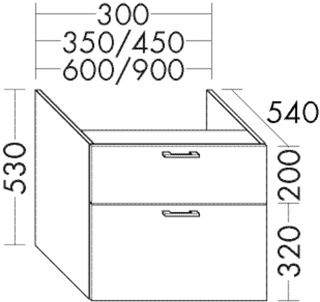 Burgbad Unterschrank sys30 35x52x54cm, PG3, 1 Schublade/Auszug