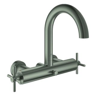 GROHE Wannen-Zweigriff-Armatur Atrio 1/2", m Kreuzgr., Wd-mont., satin steel