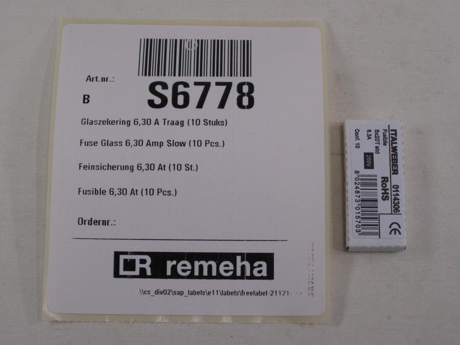 Artikelbild 1 des Artikels „RE Feinsicherung 6,30 A at (10 St.) S6778 “