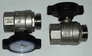 DK Kugelhahnset m. Thermometer rt-bl RMV für RMV-Verteiler