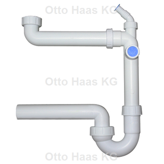 HAAS Kugelgelenkraumsparsiphon 1 1/4 Zoll, DN 40 mit 2 Geräteanschlüssen