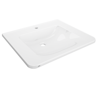 AR Einzelwaschtisch, MEDCARE, MIRANIT, 650x150x550 mm, weiß, Hahnloch