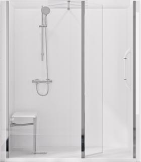 Kinedo Kinemagic Kalypso 180x70 N DUO WalkIn Schwenkflügel Dekorglas Thermost