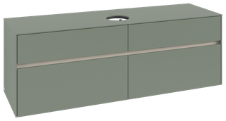 V&B Waschtischunterschrank Collaro 160x54,8x50cm, WT mi, LED 12W, soft gre.