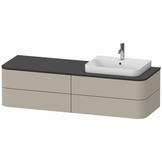 DU WTU HappyD2+ wandh.,408x1600x550mm 4SK,BP r.,taupe sdm f.MWT ES Nussb bs