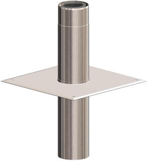 AT Aufsatzplatte DN60/100, 330x330mm Edelstahl gebürstet
