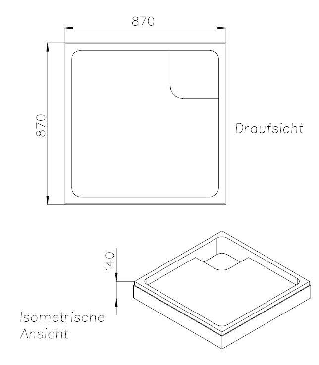 Artikelbild 2 des Artikels „FORMAT Tec Duschwannenträger 90x90x2,5cm, z FORMAT Bas. Stahl-DW 90 x 90 x 2,5 cm“
