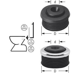 ASW Urinal-Verbinder schwarz, d= 55mm, Rohr d= 12-20mm