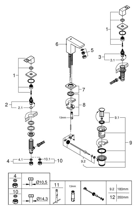 Artikelbild 7 des Artikels „GROHE Waschtisch-3-Loch-Armatur Eurocube 1/2