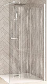 Kinedo Smart Design Solo 70 Streifen Dekorglas Profil chrom waager. Strebe