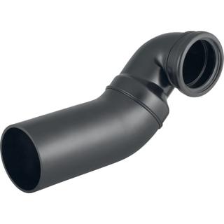 Anschlussbogen PE 90°, PE-HD, für Wand-WC, rechts gekröpft