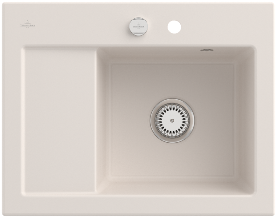 Artikelbild 1 des Artikels „V&B Spüle Subway 45 Compact re, m Abl.garn, Exzenter, crema C-plus rechts, mit Ablaufgarnitur, Excenterbetätigung | crema CeramicPlus“