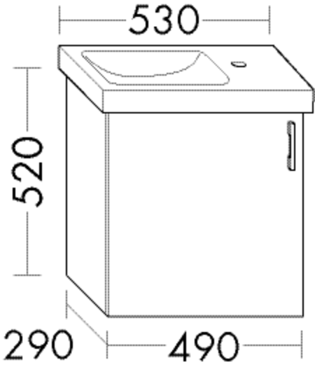 Artikelbild 1 des Artikels „Burgbad Waschtischunterschrank sys30 49x52x29cm, 1 Tür, Diago PG3“