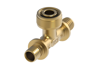 TECE Schnelladapter TECEflex 16mmx1/2"x16mm, T-St., Abg., Siliziumbr.