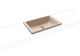 Kaldewei Aufsatzwaschtisch PURO S 3173 60x38,5, o. Hahnl., we., P-E, beige