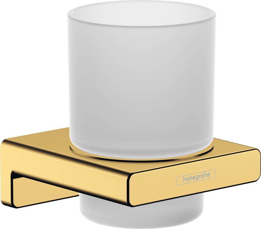 Artikelbild 1 des Artikels „hansgrohe Zahnbecher AddStoris m Gl., Wandmont., Met., pol. gold optic polished gold optic“