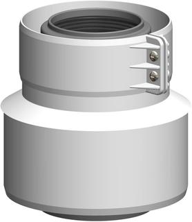 ATEC Übergang PolyTwin DN 80/125-DN 60/100, PP, weiß