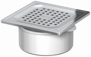 ACO Aufsatzstück Easyflow Edelstahl, 150x150mm, Lochrost Edelstahl