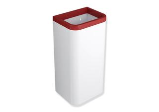 HEWI Papierabfallbehälter 477 341x655x261mm, Korp signalweiß, rubinrot