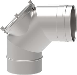 ETA Rauchrohrbogen 87Gr, Öffnung oben, 130mm, mit Dichtung