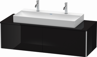 Duravit Waschtisch-Unterschrank XSquare 140x54,8x40cm, sw hgl, Nussb beidseitig