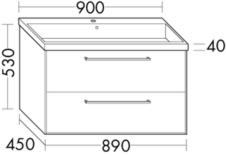 Burgbad Osera Waschtisch-Unterschrank 89x45x53cm, 1 Lade/1 Ausz., grau matt