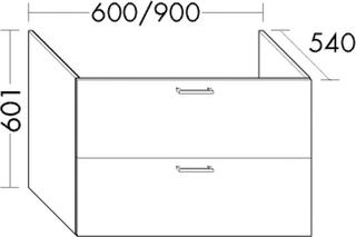 Burgbad Waschtischunterschrank Diago 60x60,1x54cm, an Ultram., 1 Lade/1 Ausz.