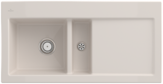 V&B Spüle Subway 60 li, m Abl.garn, Hand., crema CeramicPlus