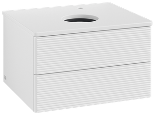 V&B WT-Unterschrank m F-Struktur Antao 60x36x50cm, HL, WBP Lac, glo wh. Lac