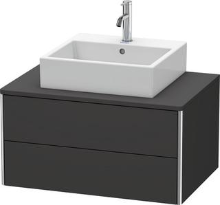 DU WTU XSquare 400x800x548mm,wandhängend Graphit Supermatt,2 Schubkästen ES Nussb