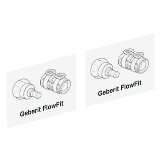 GE Aufkleberset f Geberit FlowFit Koffer best. mit Übergängen auf Fremdsysteme