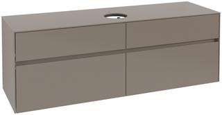 V&B Waschtischunterschrank Collaro 160x54,8x50cm, WT mittig, truffle grey